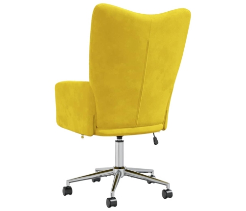 Sillón de relax de terciopelo amarillo mostaza