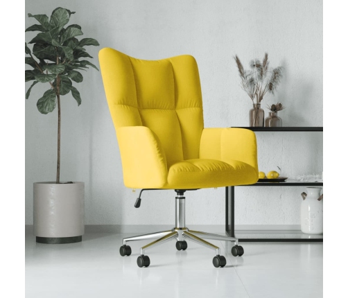 Sillón de relax de terciopelo amarillo mostaza