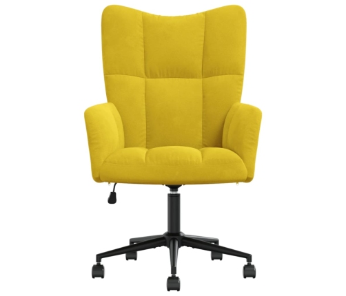 Sillón de relax de terciopelo amarillo mostaza