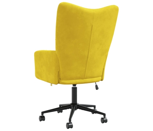 Sillón de relax de terciopelo amarillo mostaza