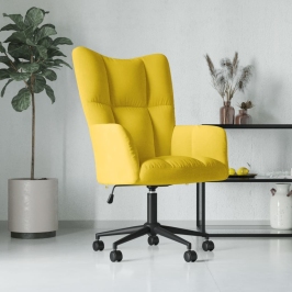 Sillón de relax de terciopelo amarillo mostaza