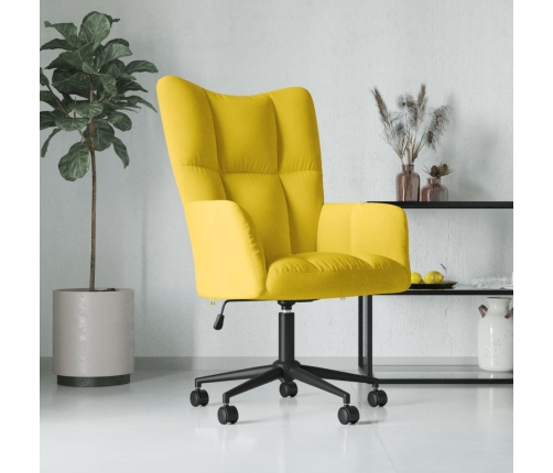 Sillón de relax de terciopelo amarillo mostaza