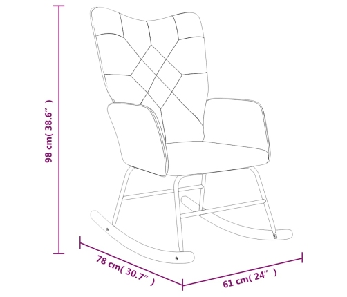 Silla mecedora de tela Patchwork