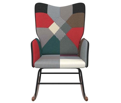 Silla mecedora de tela patchwork