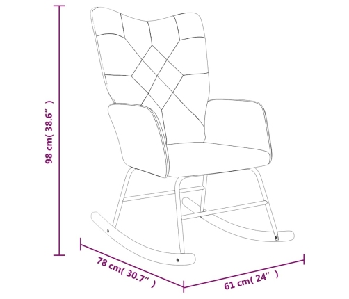 Silla mecedora de tela patchwork