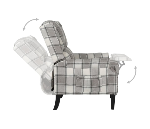 Silla reclinable de tela gris