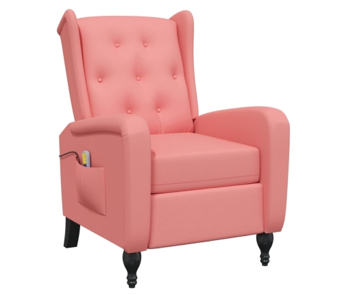 Sillón de masaje reclinable de terciopelo rosa