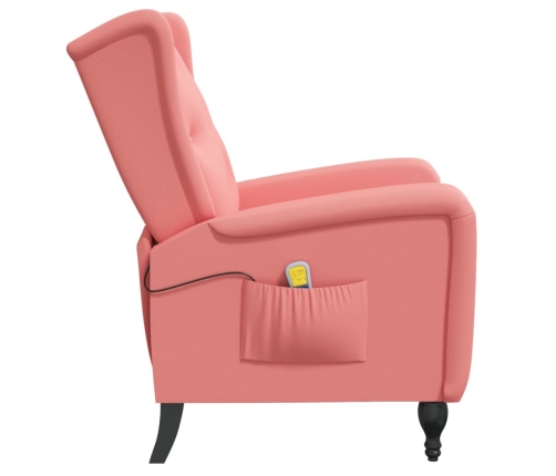 Sillón de masaje reclinable de terciopelo rosa