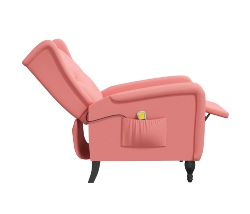 Sillón de masaje reclinable de terciopelo rosa