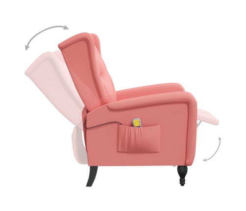 Sillón de masaje reclinable de terciopelo rosa