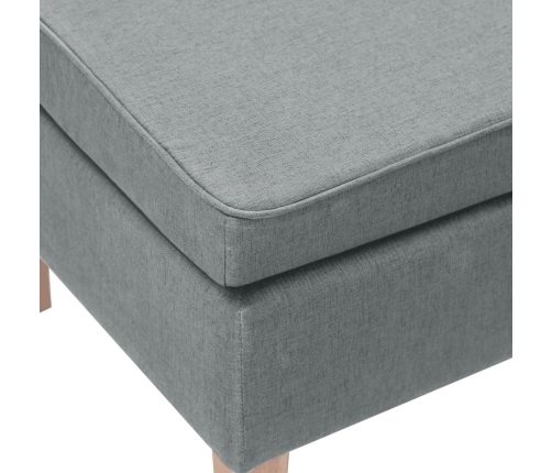 Taburete con patas de madera tapizado tejido gris claro