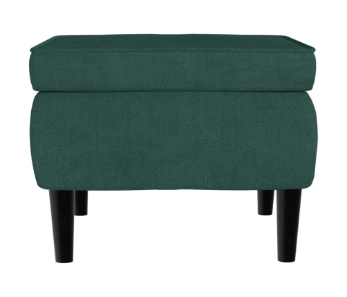 Taburete con patas de madera terciopelo verde oscuro