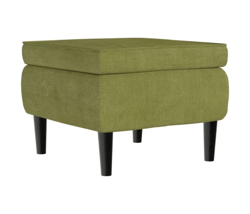 Taburete con patas de madera terciopelo verde claro