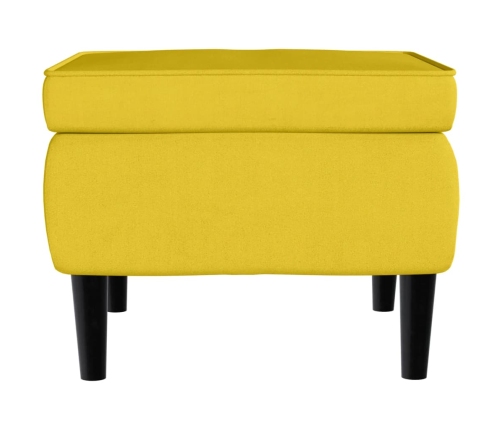 Taburete con patas de madera terciopelo amarillo