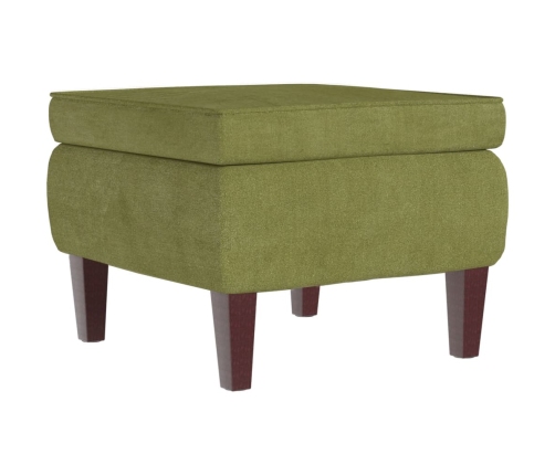 Taburete con patas de madera terciopelo verde claro