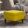 Taburete con patas de madera terciopelo amarillo