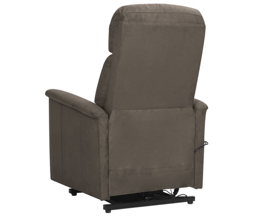 Sillón de masaje elevable de tela microfibra gris oscuro