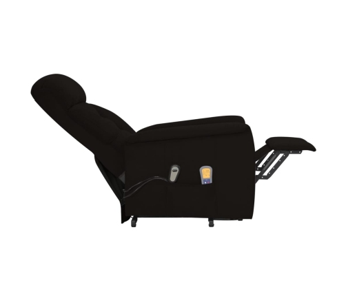 Sillón de masaje elevable de tela microfibra negro