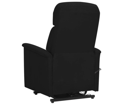 Sillón de masaje elevable de tela microfibra negro