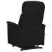 Sillón de masaje elevable de tela microfibra negro