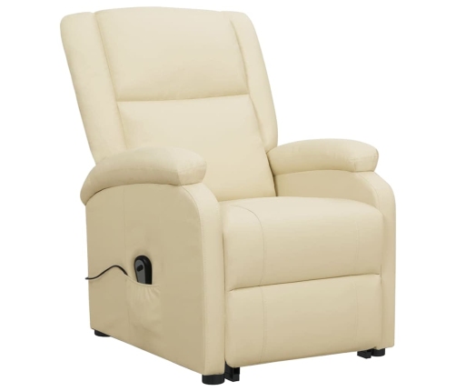 Sillón elevable cuero sintético crema