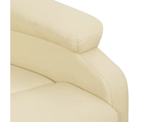 Sillón elevable cuero sintético crema