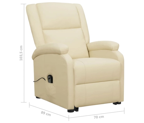 Sillón elevable cuero sintético crema