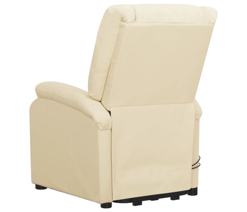 Sillón de masaje elevable cuero sintético crema