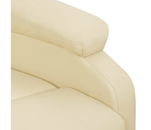 Sillón de masaje elevable cuero sintético crema