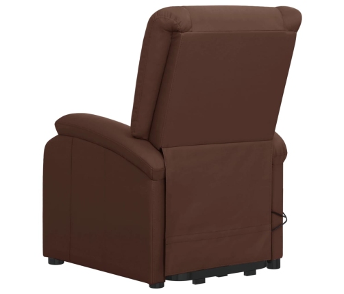 Sillón de masaje elevable cuero sintético marrón