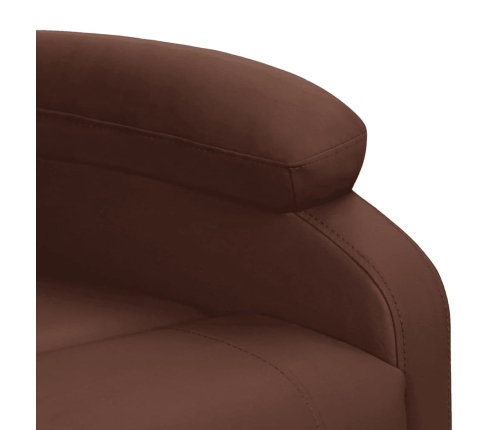 Sillón de masaje elevable cuero sintético marrón