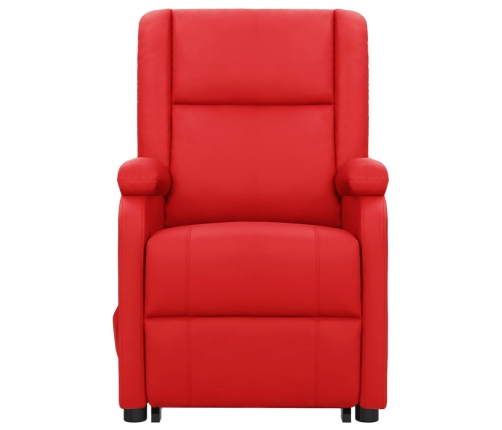 Sillón de masaje elevable cuero sintético rojo