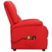 Sillón de masaje elevable cuero sintético rojo