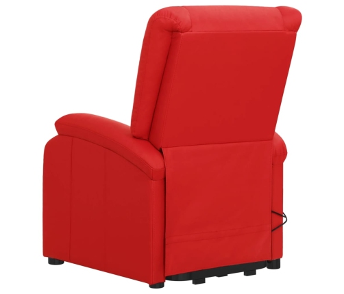 Sillón de masaje elevable cuero sintético rojo