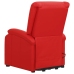 Sillón de masaje elevable cuero sintético rojo