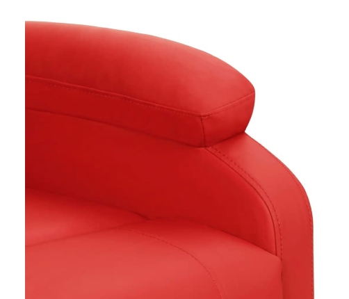 Sillón de masaje elevable cuero sintético rojo