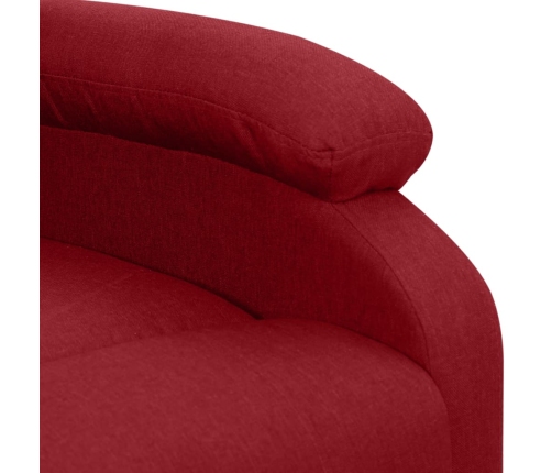 Sillón de masaje elevable tela rojo tinto