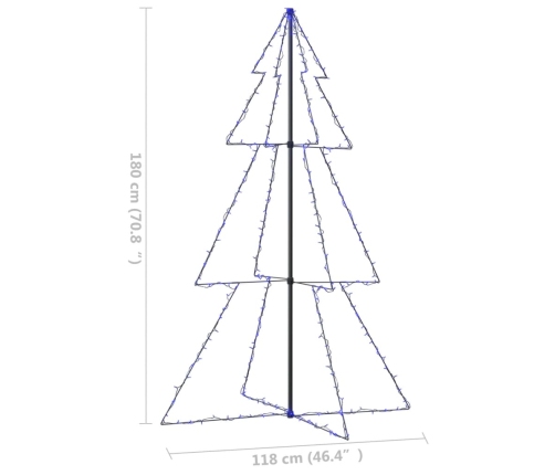 Árbol de Navidad 240 luces LED interior y exterior 118x180 cm