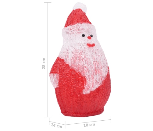 Figura de Papá Noel de acrílico navideño LED 28 cm