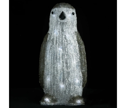 Figura de pingüino de acrílico navideño LED 30 cm