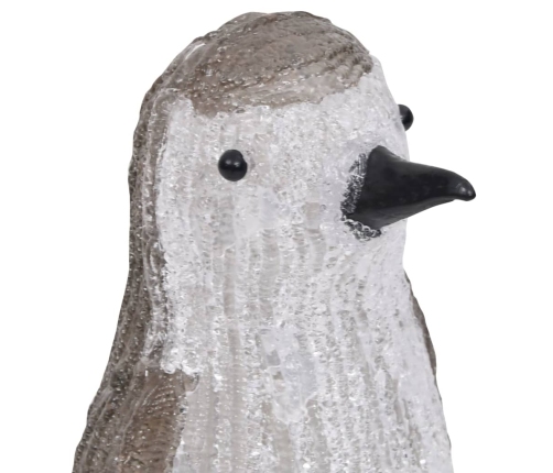 Figura de pingüino de acrílico navideño LED 30 cm