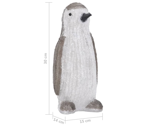 Figura de pingüino de acrílico navideño LED 30 cm