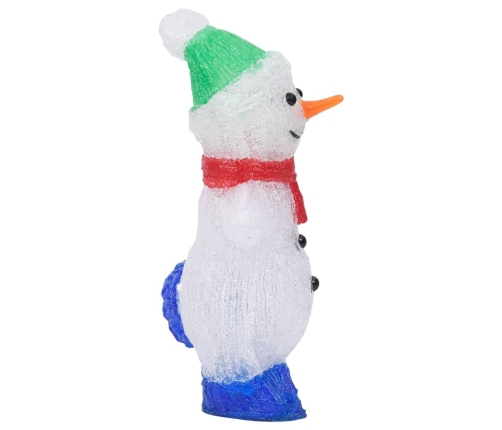 Figura de muñeco de nieve de acrílico navideño LED 30 cm