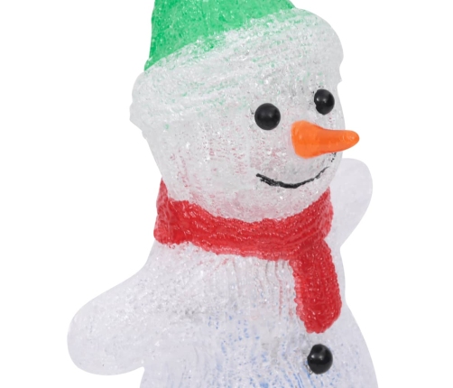 Figura de muñeco de nieve de acrílico navideño LED 30 cm