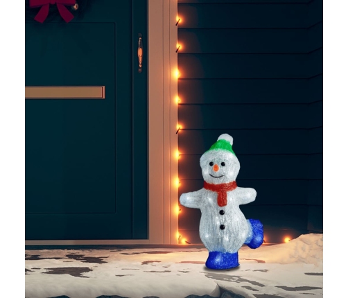 Figura de muñeco de nieve de acrílico navideño LED 30 cm