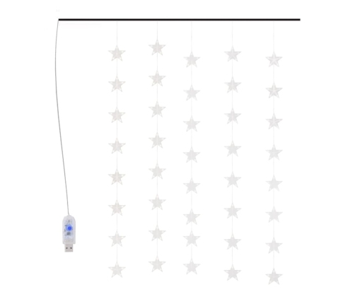 Cortina de luces estrellas 200 LEDs azul 8 funciones