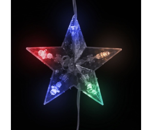 Cortina de luces estrellas 200 LEDs de colores 8 funciones