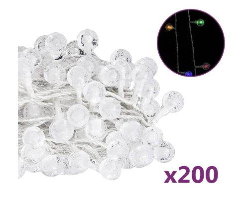 Guirnalda de luces globos 8 funciones 20 m 200 LEDs de colores