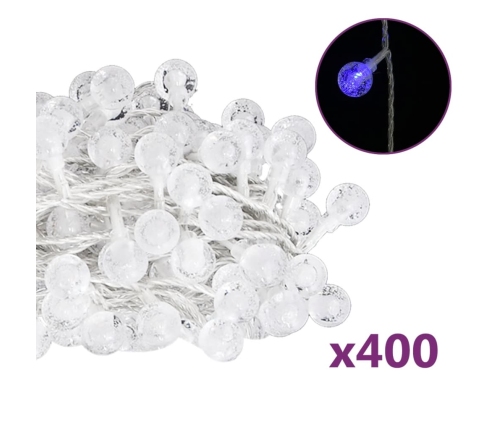 Guirnalda de luces globos 8 funciones 40 m 400 LEDs azul