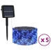 Tiras de luces solares LED 5 uds azul interior/exterior